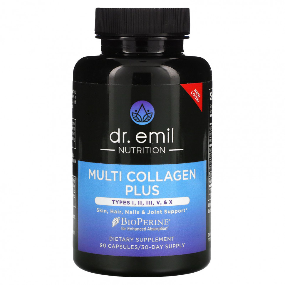 ���� ������ (Iherb) Dr Emil Nutrition, Multi Collagen Plus, ���� I, II, III, V � X, 90 ������, ������ �� 4620 ���