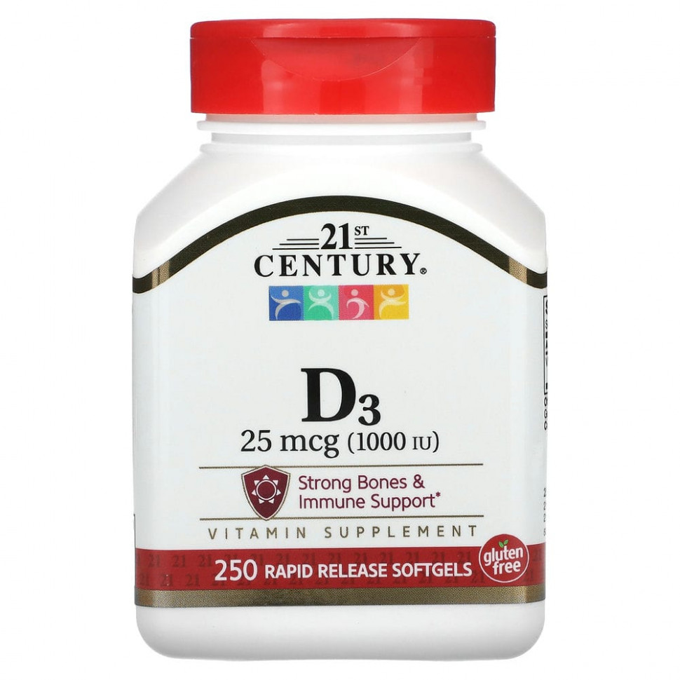   (Iherb) 21st Century,  D3, 25  (1000 ), 250         -     , -, 