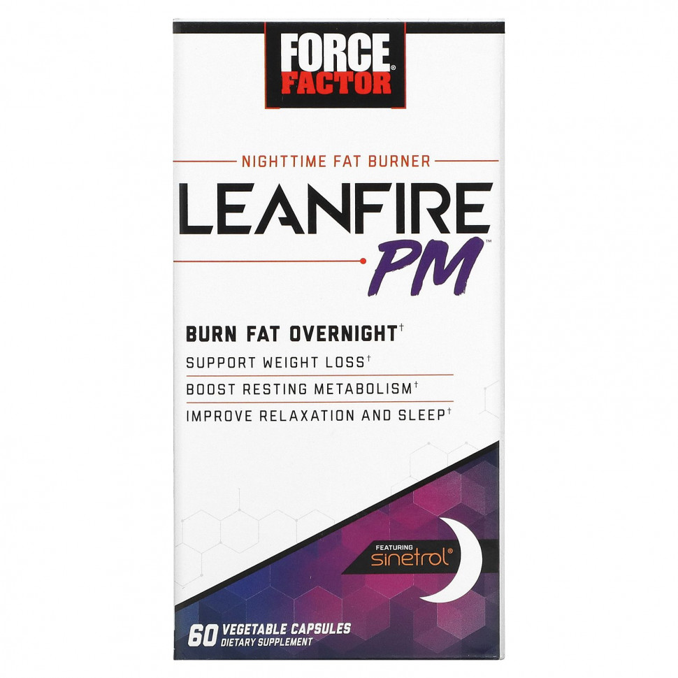 ���� ������ (Iherb) Force Factor, Nighttime Fat Burner, Leanfire PM, 60 ������������ ������, ������ �� 2930 ���
