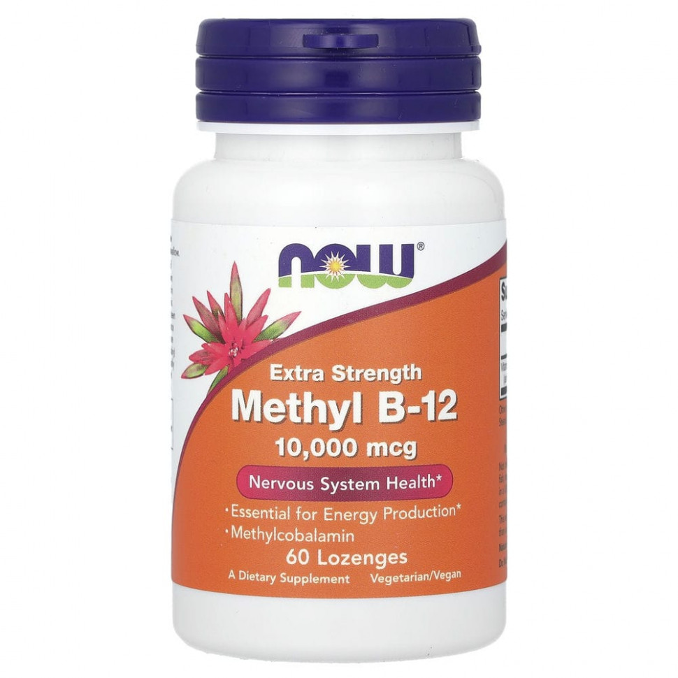   (Iherb) NOW Foods, Extra Strength Methyl B-12, 10,000 mcg, 60 Lozenges    -     , -, 