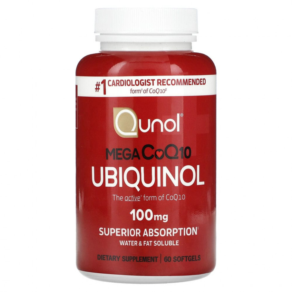   (Iherb) Qunol, Ubiquinol, Mega CoQ10, 100 , 60       -     , -, 