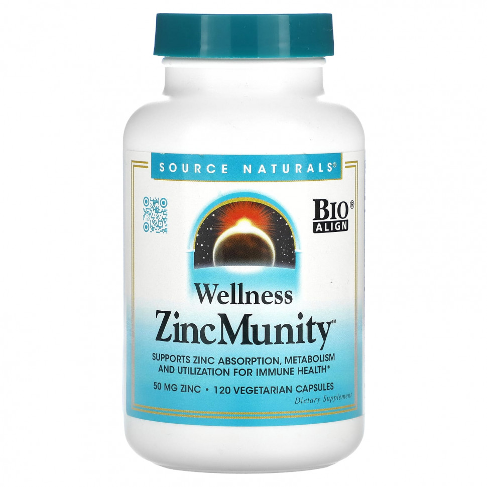 ���� ������ (Iherb) Source Naturals, Wellness ZincMunity, 50 ��, 120 �������������� ������, ������ �� 4190 ���