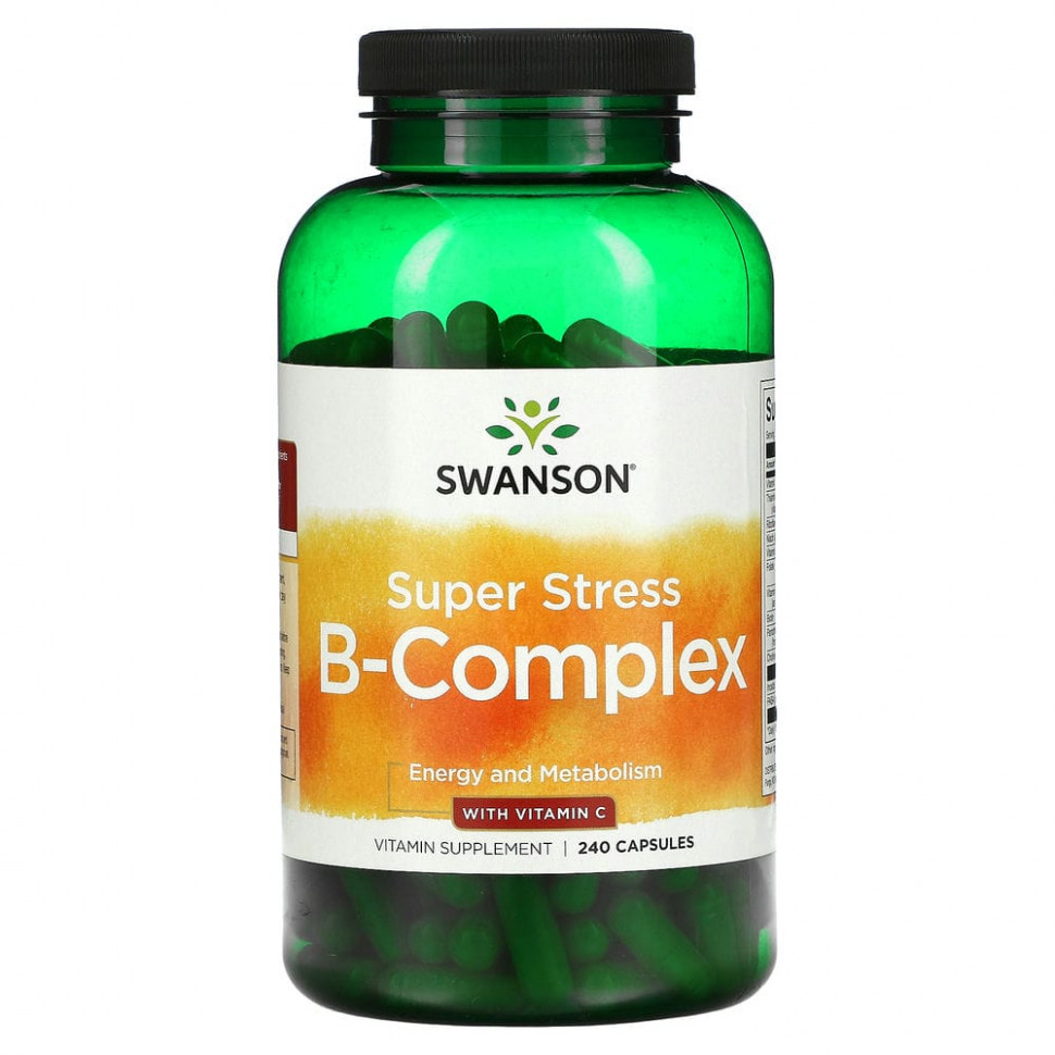 ���� ������ (Iherb) Swanson, Super Stress B-Complex � ��������� C, 240 ������, ������ �� 5070 ���
