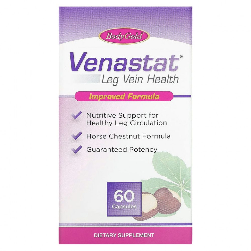 ���� ������ (Iherb) BodyGold, Venastat, ��� �������� ��� ���, 60 ������, ������ �� 1800 ���