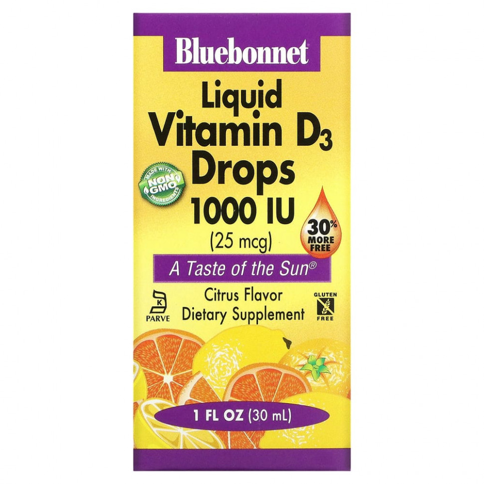 ���� ������ (Iherb) Bluebonnet Nutrition, ������ ������� D3, � ������, ����������� ���������� ����, 1,000 ��, 1 ������ ����� (30 ��), ������ �� 2960 ���