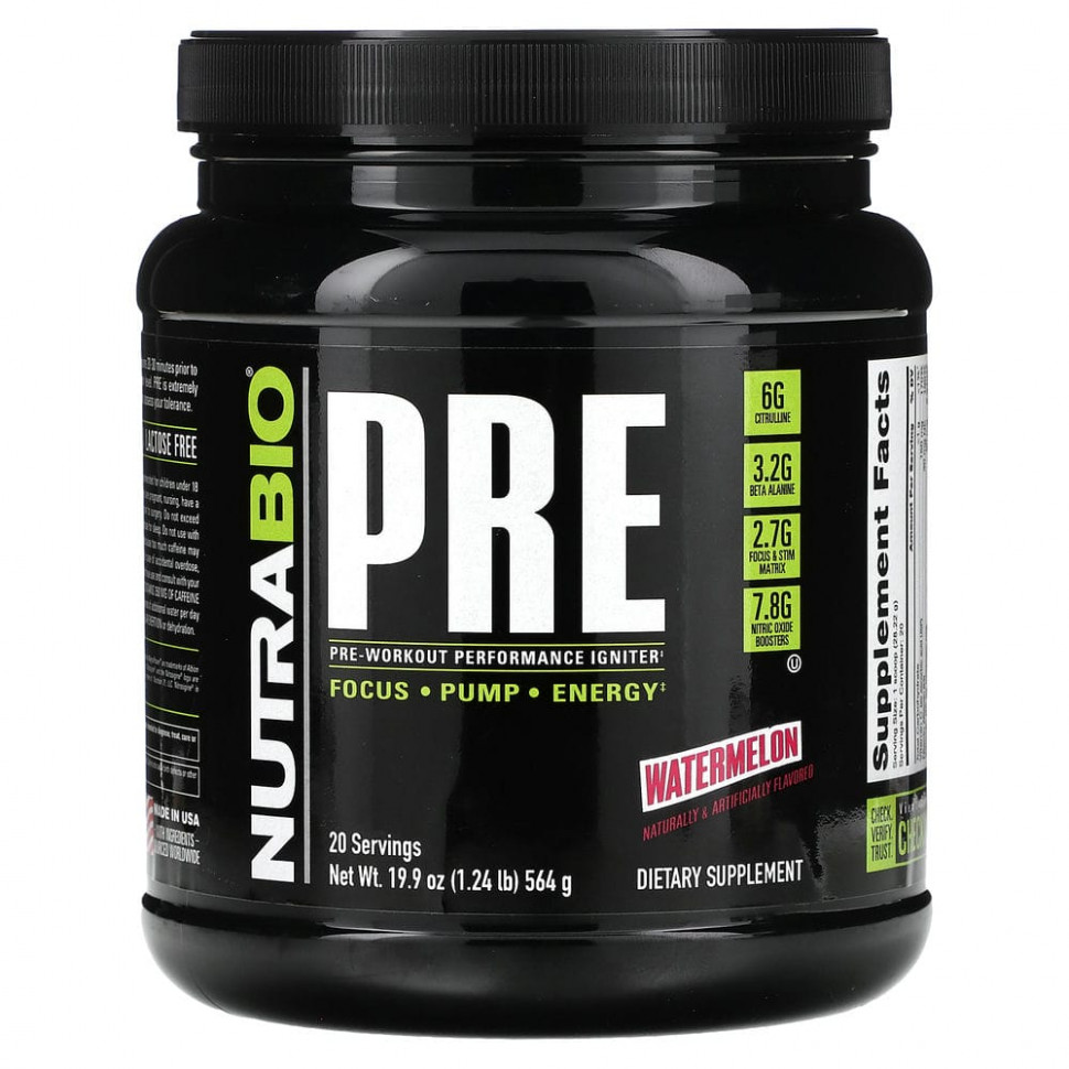 ���� ������ (Iherb) Nutrabio Labs, Pre-Workout Performance Igniter, �����, 564 � (1,24 �����), ������ �� 7390 ���