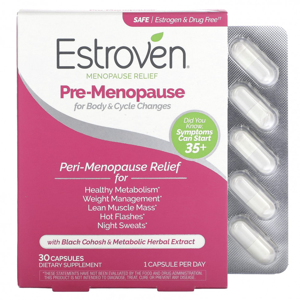 ���� ������ (Iherb) Estroven, Menopause Relief, Pre-Menopause, 30 ������, ������ �� 4640 ���
