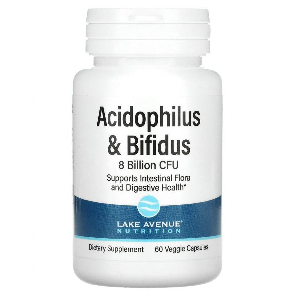 ���� ������ (Iherb) Lake Avenue Nutrition, ���������� Acidophilus � Bifidus, ����� �����������, 8 ���� ���, 60 ������������ ������, ������ �� 2280 ���
