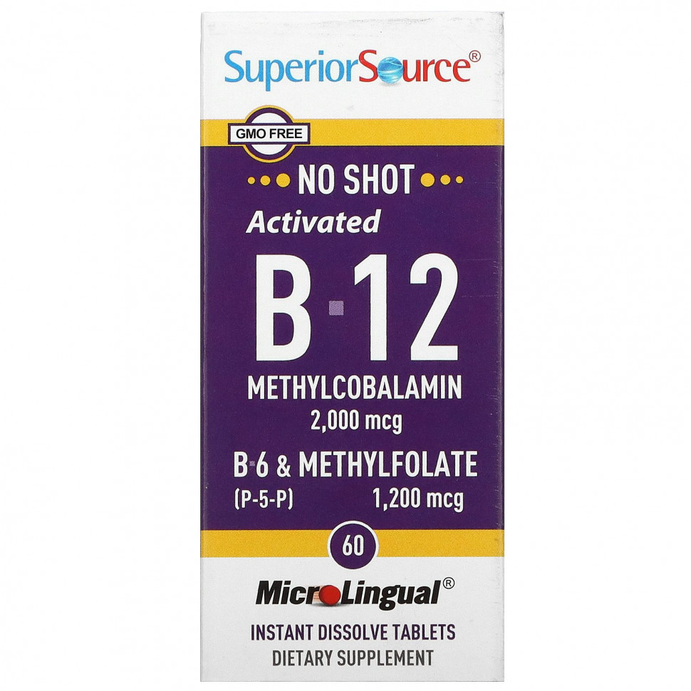 ���� ������ (Iherb) Superior Source, �������������� ������� B12 (��������������), ������� B6 (P-5-P) � ����������, 2000 ���/1200 ���, 60 ��������, ������ �� 5490 ���