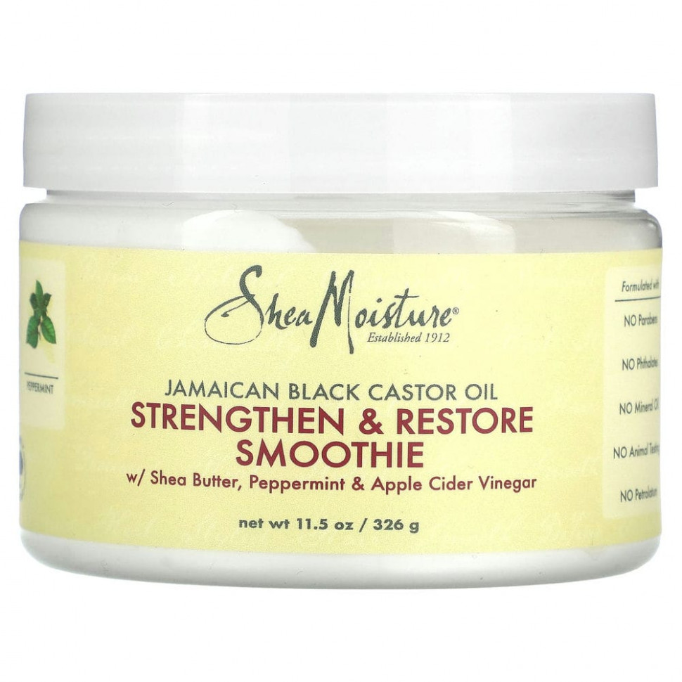   (Iherb) SheaMoisture, Strengthen & Restore Smoothie, Jamaican Black Castor Oil, 12 oz (340 g)    -     , -, 