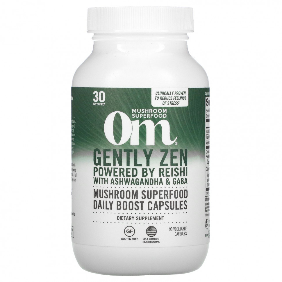 ���� ������ (Iherb) Om Mushrooms, Gently Zen, �� ������ ����� � ���������� � ����, 90 ������������ ������, ������ �� 5780 ���