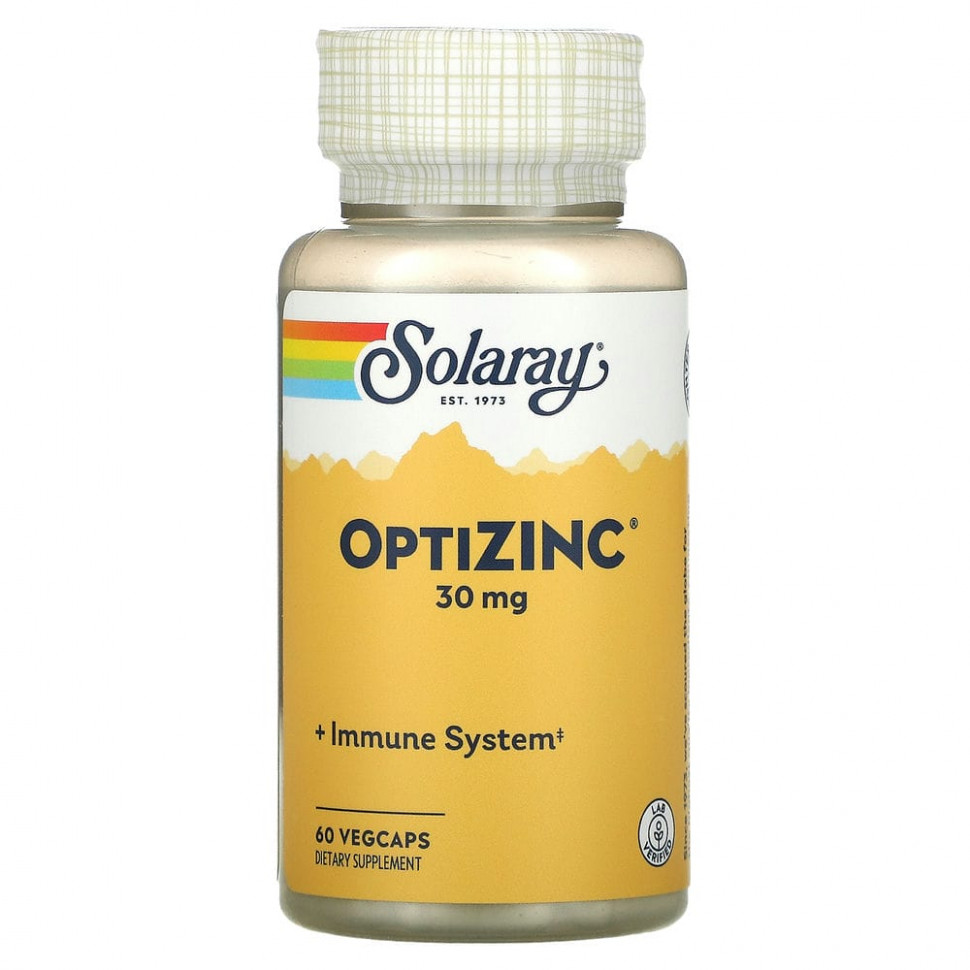 ���� ������ (Iherb) Solaray, OptiZinc, 30 ��, 60 ������������ ������, ������ �� 1020 ���