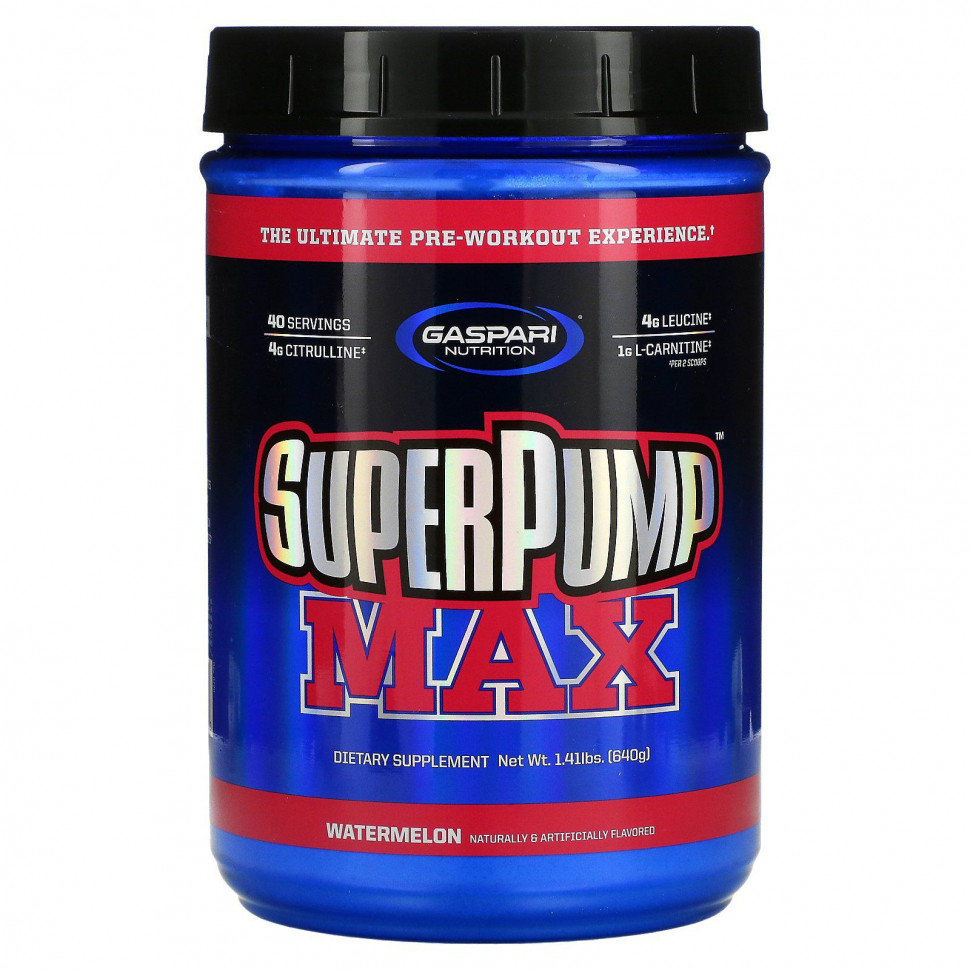���� ������ (Iherb) Gaspari Nutrition, SuperPump Max, �����, 640 � (1,41 �����), ������ �� 7330 ���