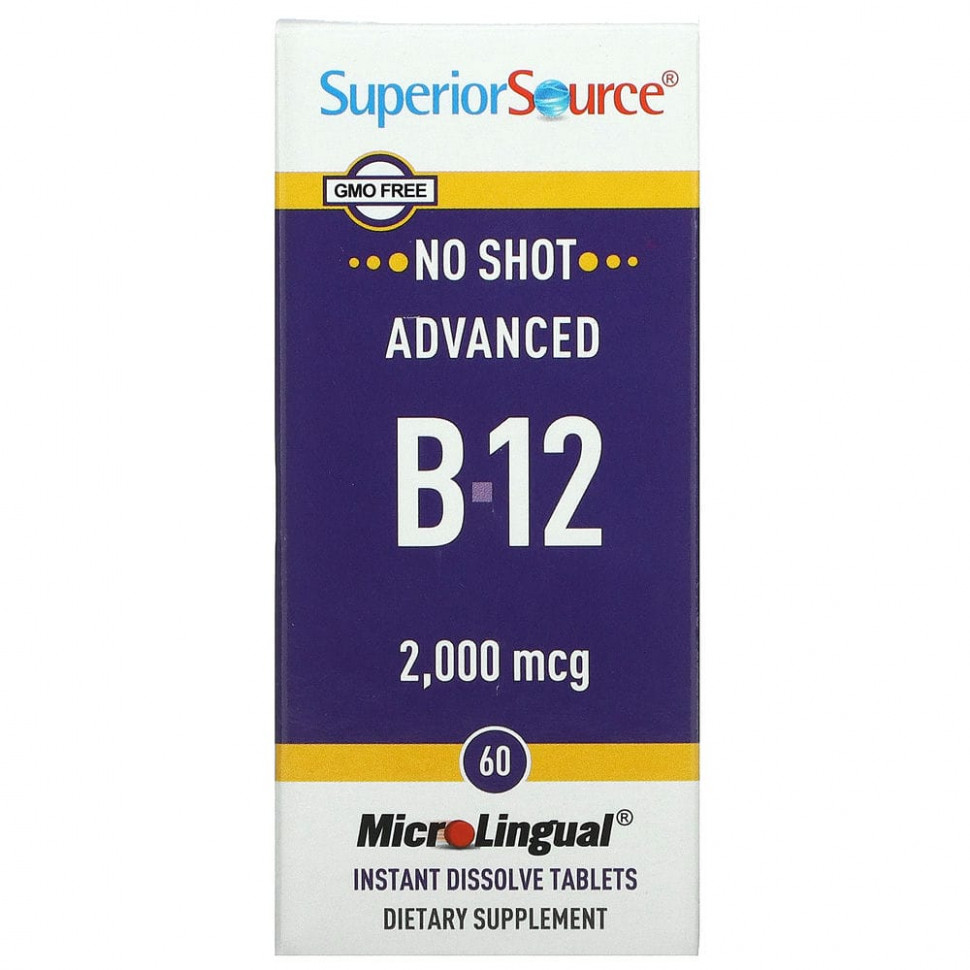 ���� ������ (Iherb) Superior Source, ���������� ������� B12, 2000 ���, 60 ����������������� �������� MicroLingual, ������ �� 3840 ���
