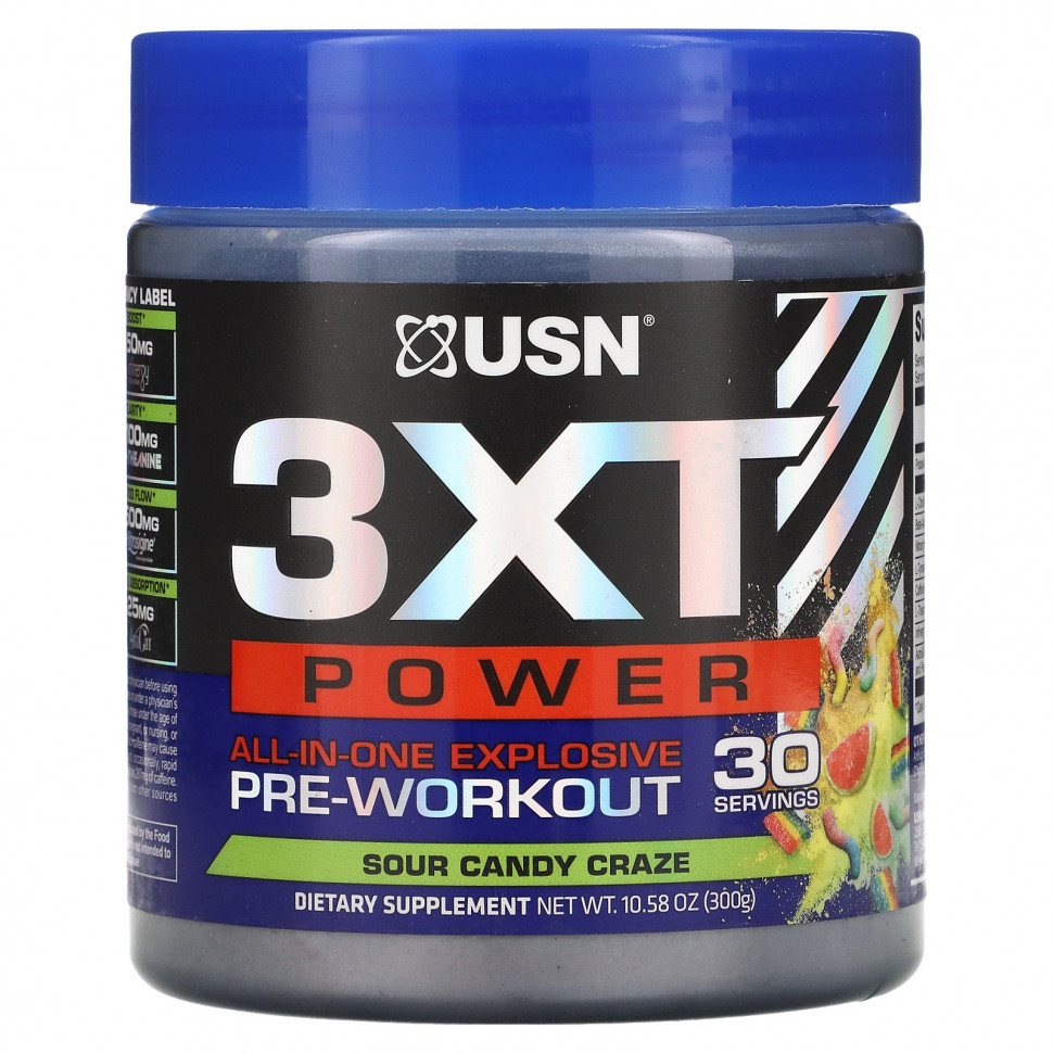 ���� ������ (Iherb) USN North America, Inc., All-in-One Explosive Pre-Workout, Sour Candy Craze, 300 � (10,58 �����), ������ �� 6040 ���