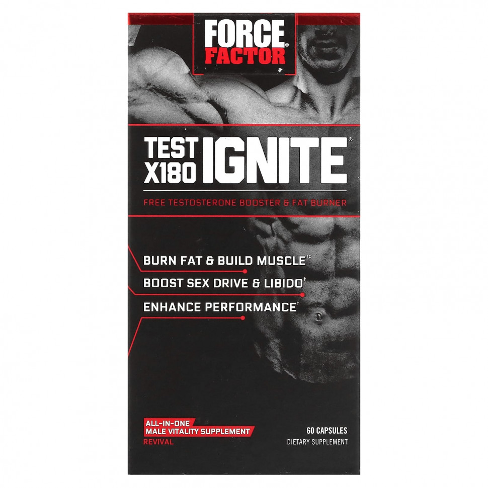 ���� ������ (Iherb) Force Factor, Test X180 Ignite, �������� ��� ��������� ������ ���������� ������������ � �������� ����, 60 ������, ������ �� 4860 ���