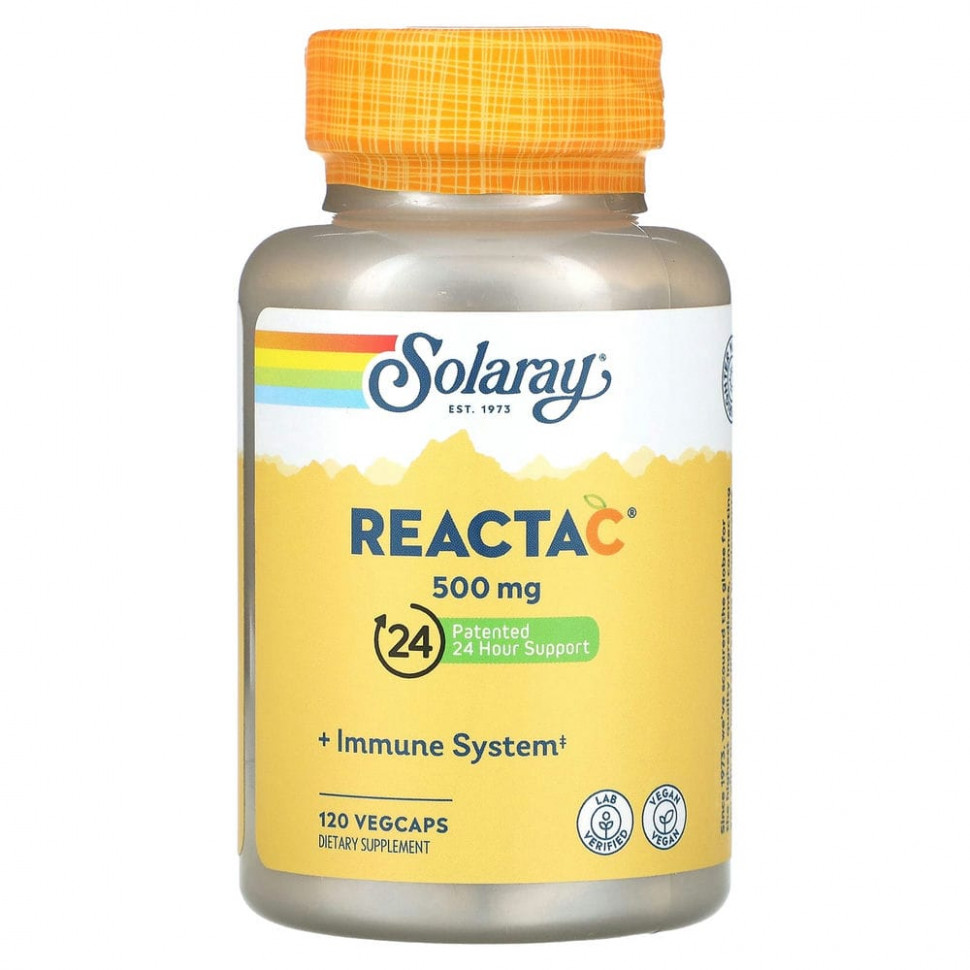 ���� ������ (Iherb) Solaray, Reacta-C, 500 ��, 120 �������������� ������, ������ �� 2710 ���