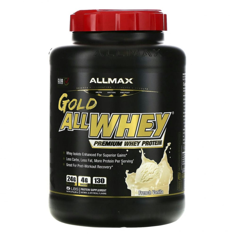 ���� ������ (Iherb) ALLMAX Nutrition, AllWhey Gold, 100% ������������ ������� + ������ ������������� �������� ������������ ��������, ����������� ������, 2,27 �� (5 ������), ������ �� 14230 ���