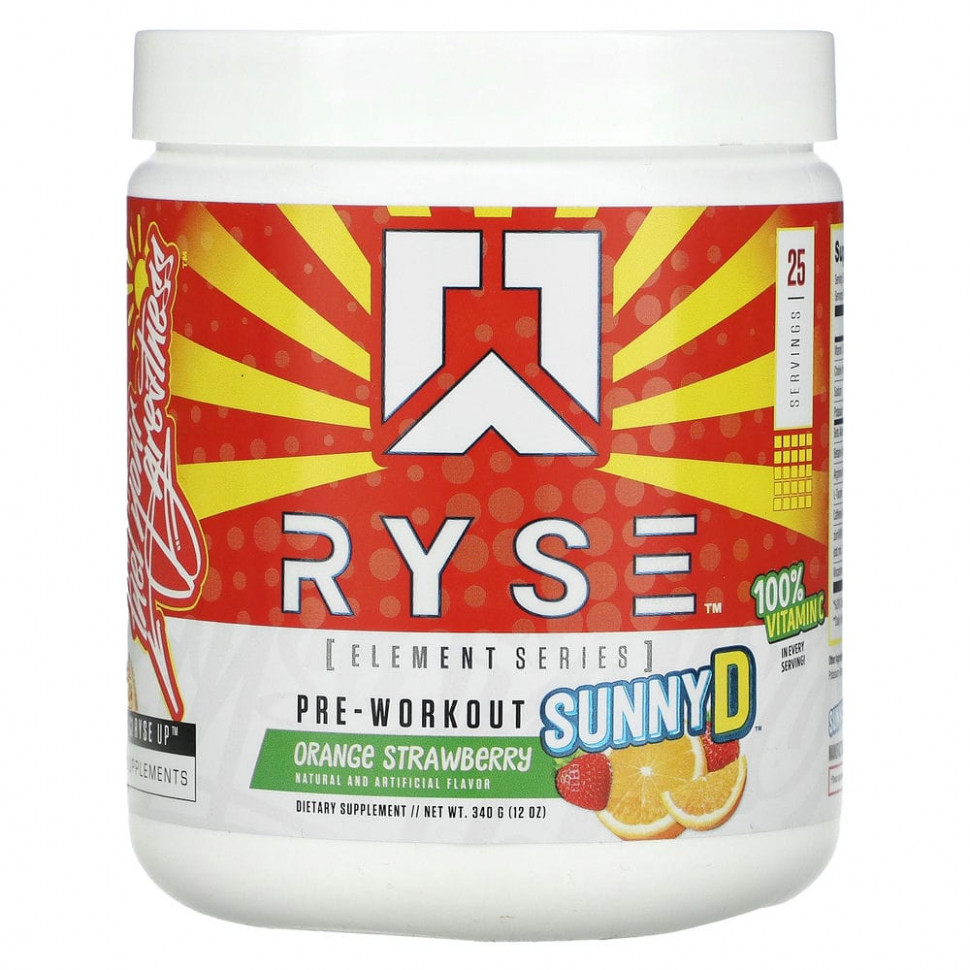 ���� ������ (Iherb) Ryse Supps, Element Series, ����������������� ��������, Sunny D, �������� � ��������, 340 � (12 �����), ������ �� 6060 ���