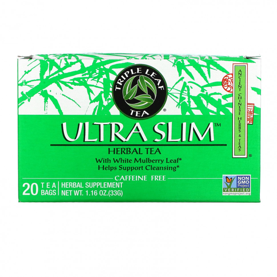 ���� ������ (Iherb) Triple Leaf Tea, Ultra Slim, �������� ��� � �������� ����� ���������, ��� �������, 20 ������ ��������� �� 33 � (1,16 �����), ������ �� 1380 ���