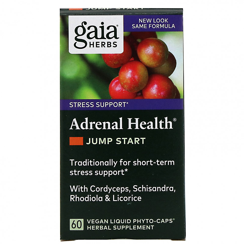   (Iherb) Gaia Herbs, Adrenal Health, Jump Start, 60        -     , -, 