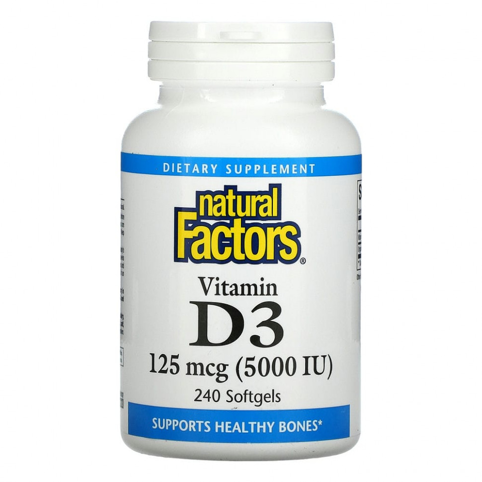 ���� ������ (Iherb) Natural Factors, ������� D3, 125 ��� (5000 ��), 240 ������ ��������, ������ �� 3230 ���