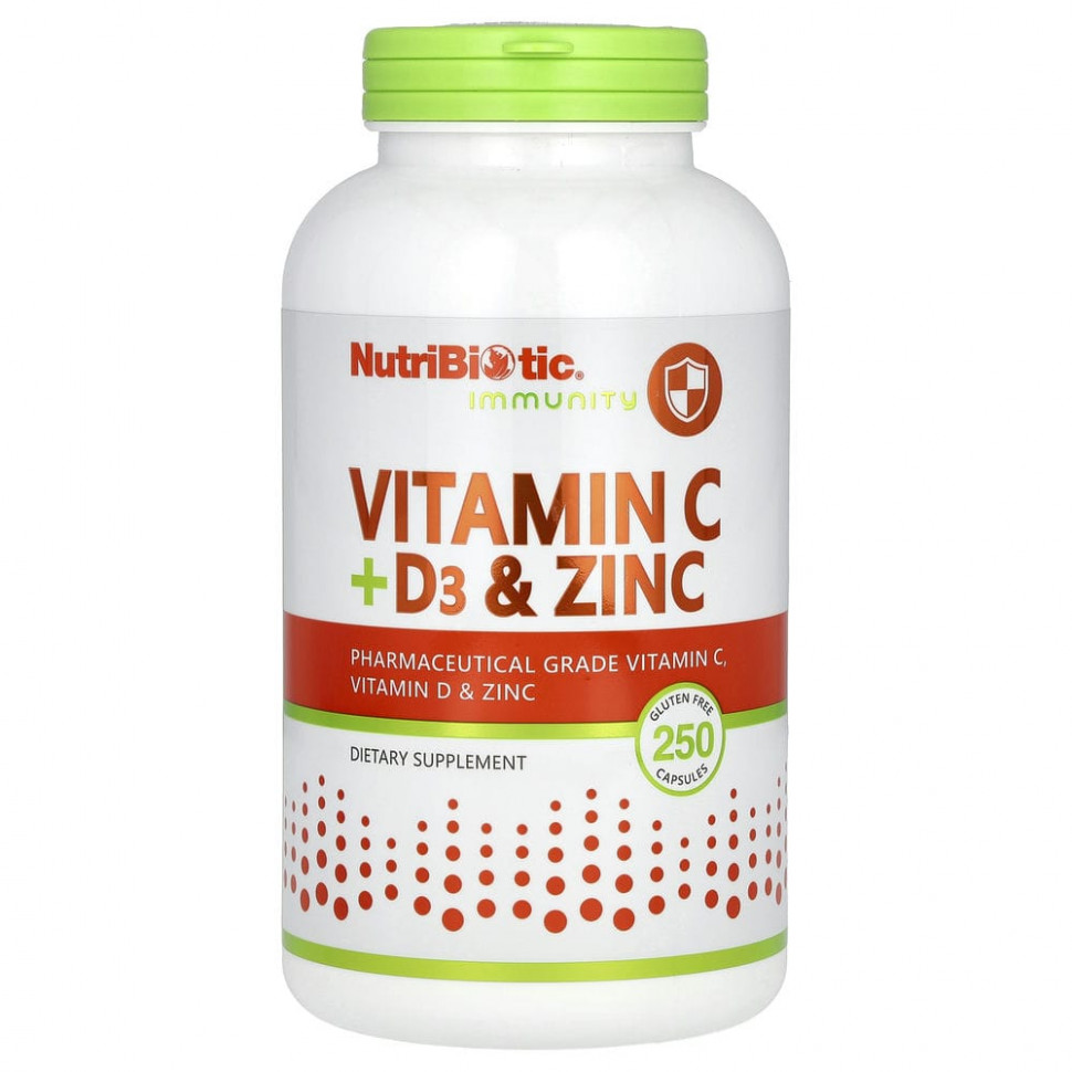 ���� ������ (Iherb) NutriBiotic, Immunity, �������� C + D3 � ����, 250 ������, ������ �� 4060 ���