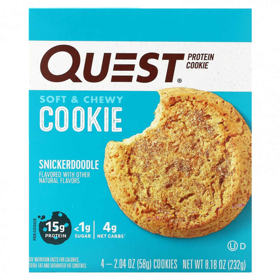 ���� ������ (Iherb) Quest Nutrition, ����������� �������, Snickerdoodle, 4 ��������, 58 � (2,04 �����), ������ �� 2380 ���