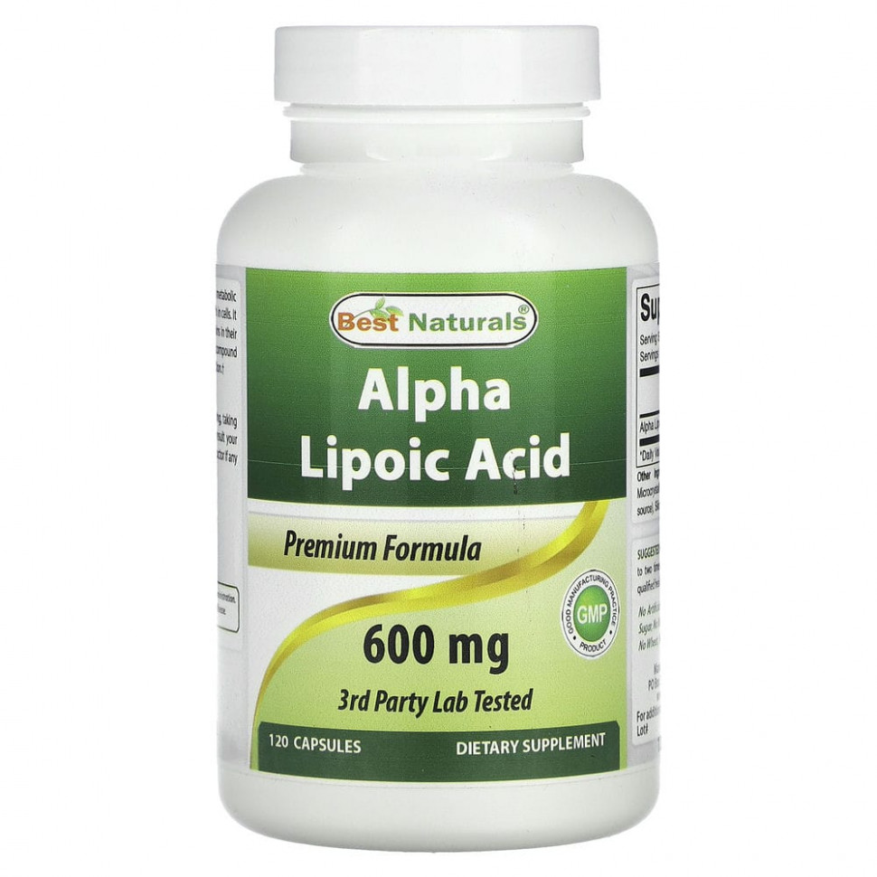   (Iherb) Best Naturals, Alpha Lipoic Acid, 600 mg, 120 Capsules    -     , -, 