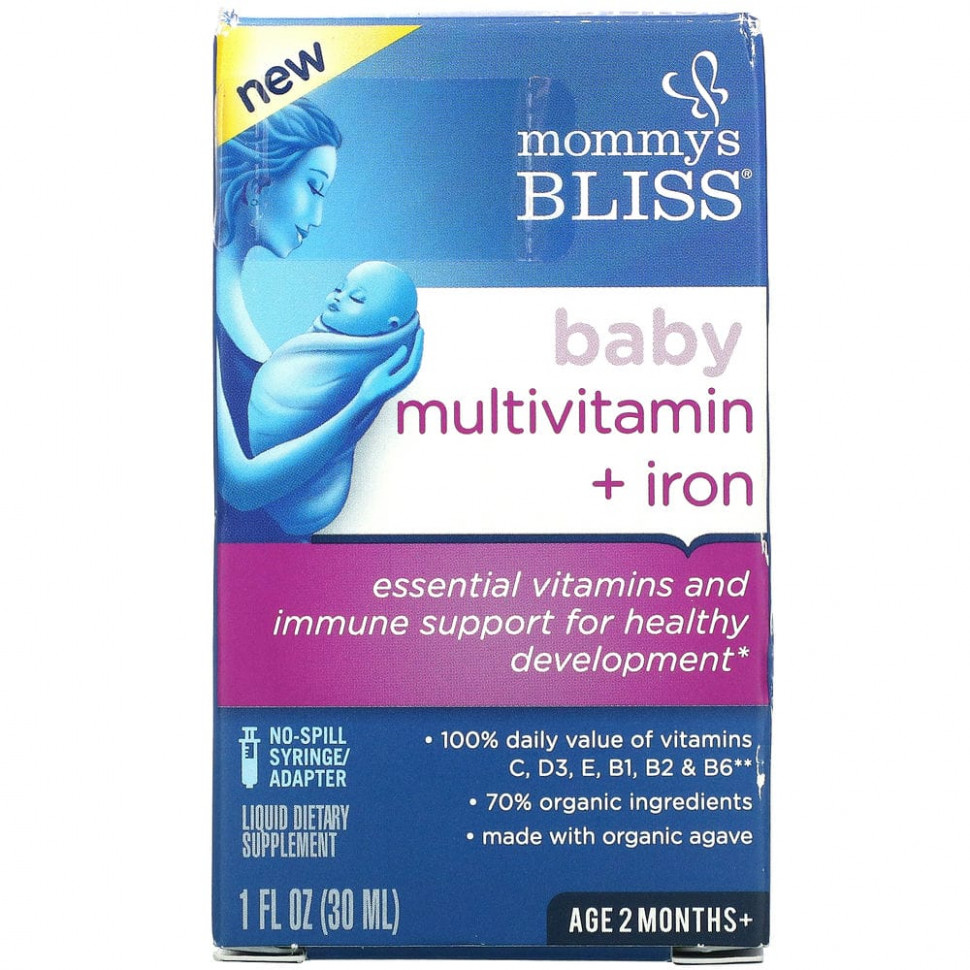 ���� ������ (Iherb) Mommy's Bliss, ������� ������������ + ������, �� 2 �������, ��������, 30 �� (1 ����. �����), ������ �� 2400 ���