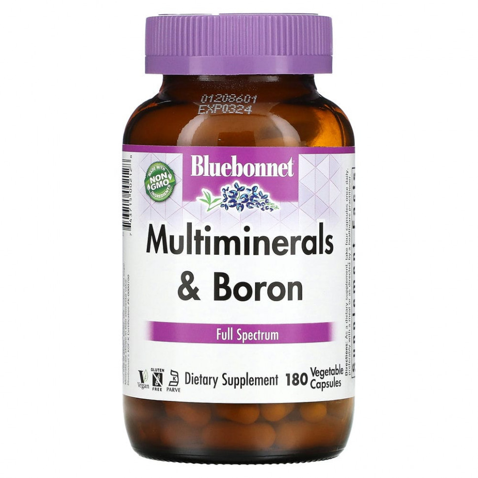   (Iherb) Bluebonnet Nutrition, Multiminerals,  , 180   Vcaps    -     , -, 