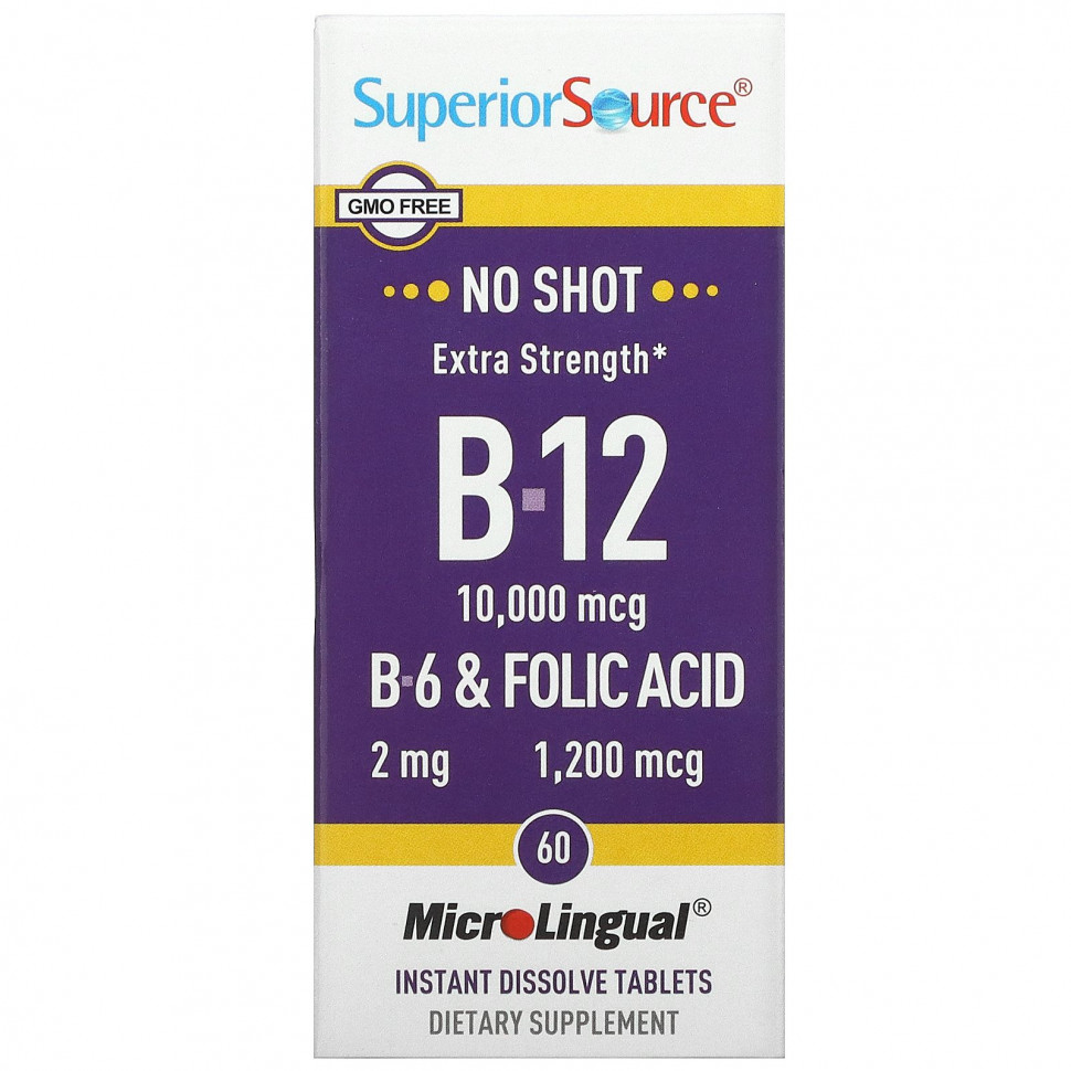 ���� ������ (Iherb) Superior Source, ������� B12,������� B6 � �������� ������� � ���������� ����� ��������, 60 ����������������� �������� MicroLingual, ������ �� 5490 ���