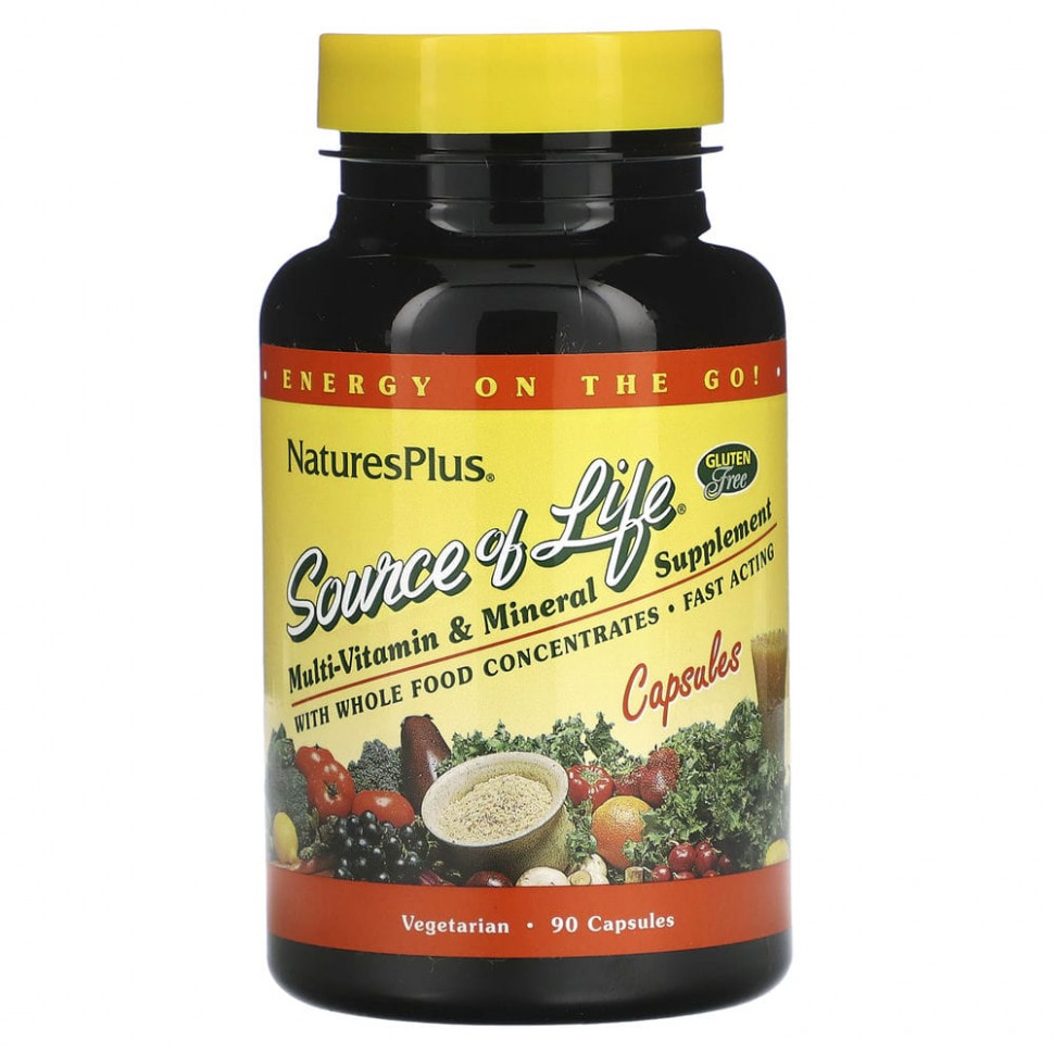 ���� ������ (Iherb) NaturesPlus, ���������������� � ����������� ������� Source of Life, 90 ������, ������ �� 3480 ���