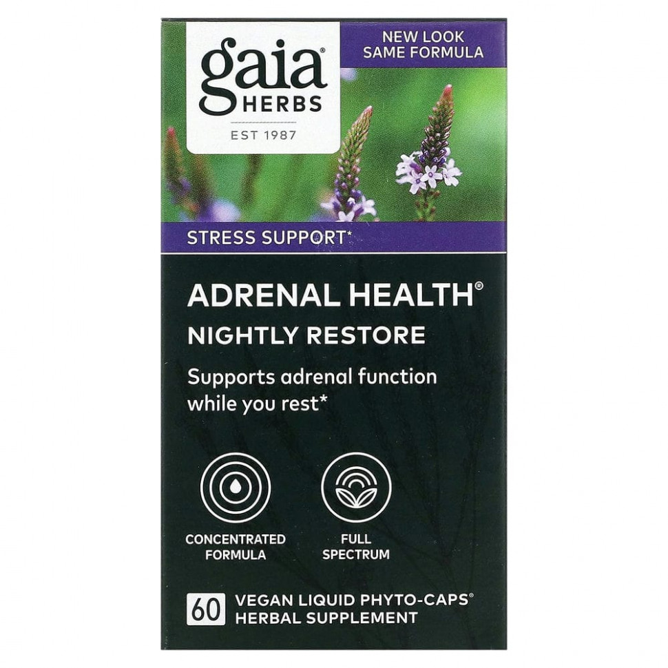 ���� ������ (Iherb) Gaia Herbs, Adrenal Health, ������ ��������������, 60 ������������ ������ Phyto-Caps, ������ �� 4720 ���