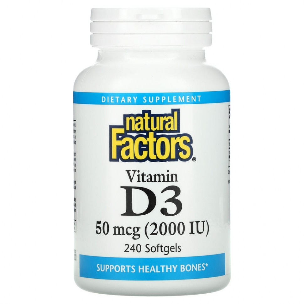 ���� ������ (Iherb) Natural Factors, ������� D3, 50 ��� (2000 ��), 240 ������ ��������, ������ �� 2420 ���