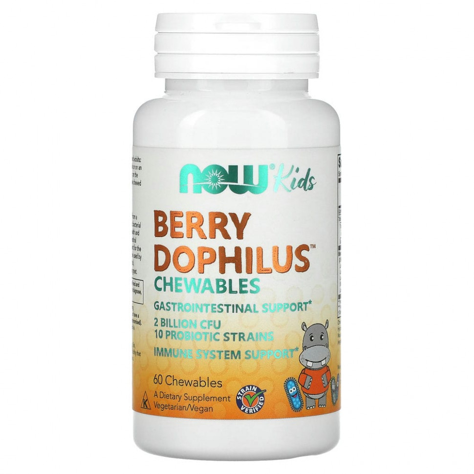 ���� ������ (Iherb) NOW Foods, Berry Dophilus, �������, 2 ���������, 60 ����������� ��������, ������ �� 1940 ���