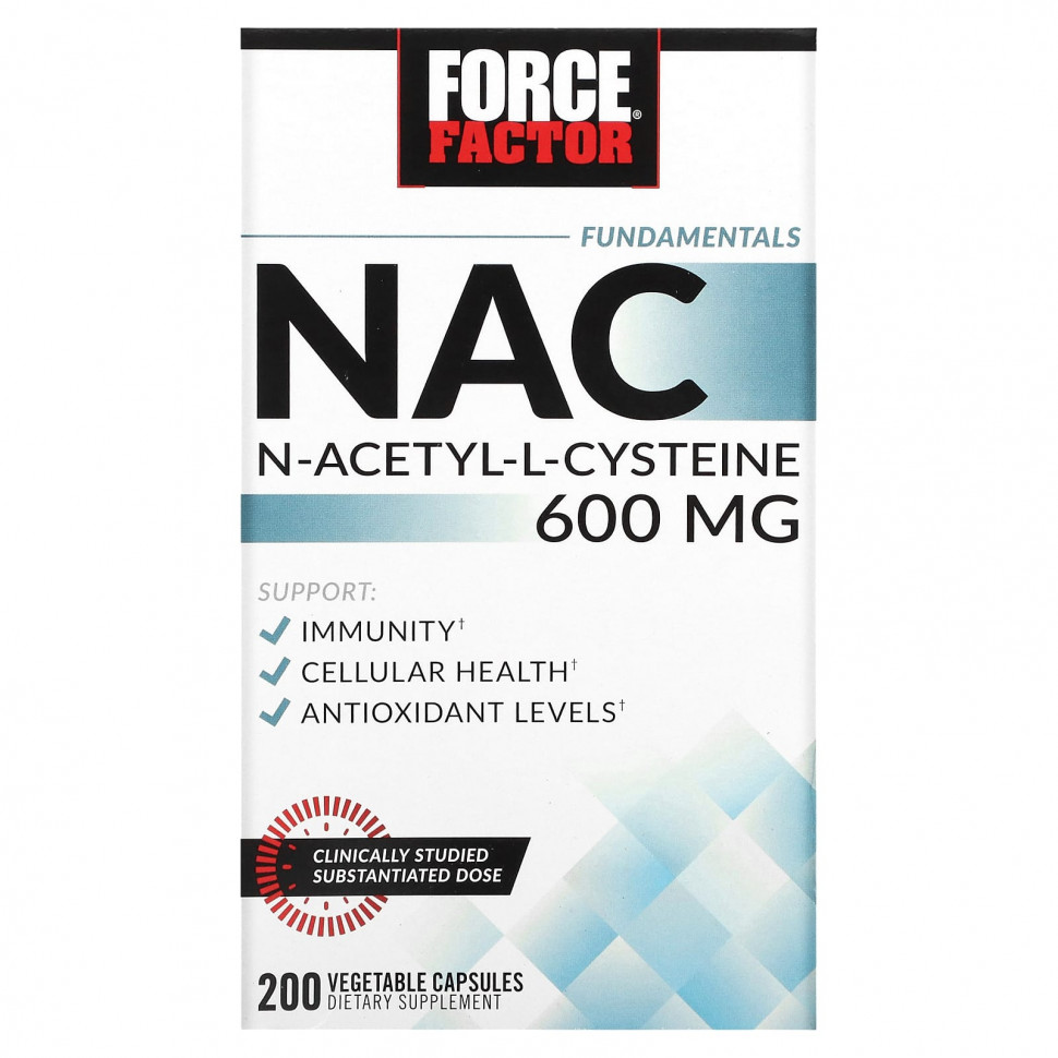���� ������ (Iherb) Force Factor, Fundamentals, NAC, N-������-L �������, 600 ��, 200 �������������� ������, ������ �� 4670 ���