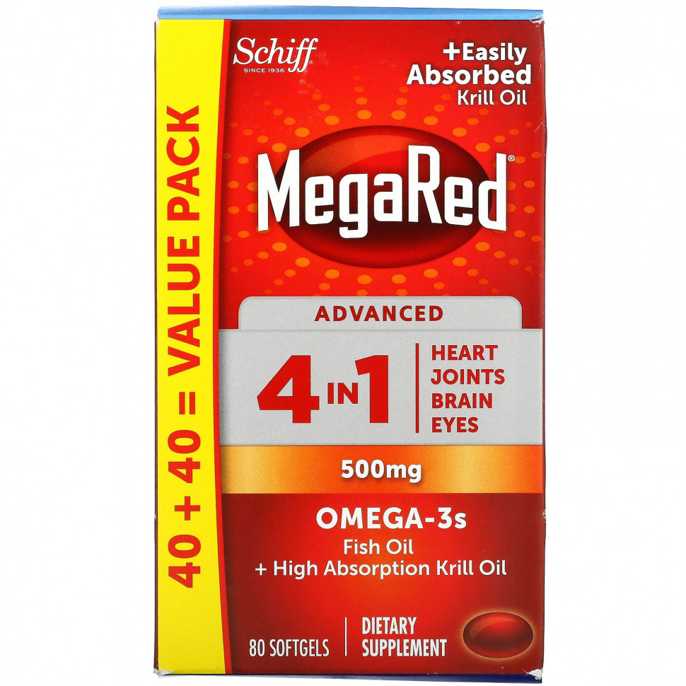   (Iherb) Schiff, MegaRed,   4  1, 500 , 80      -     , -, 