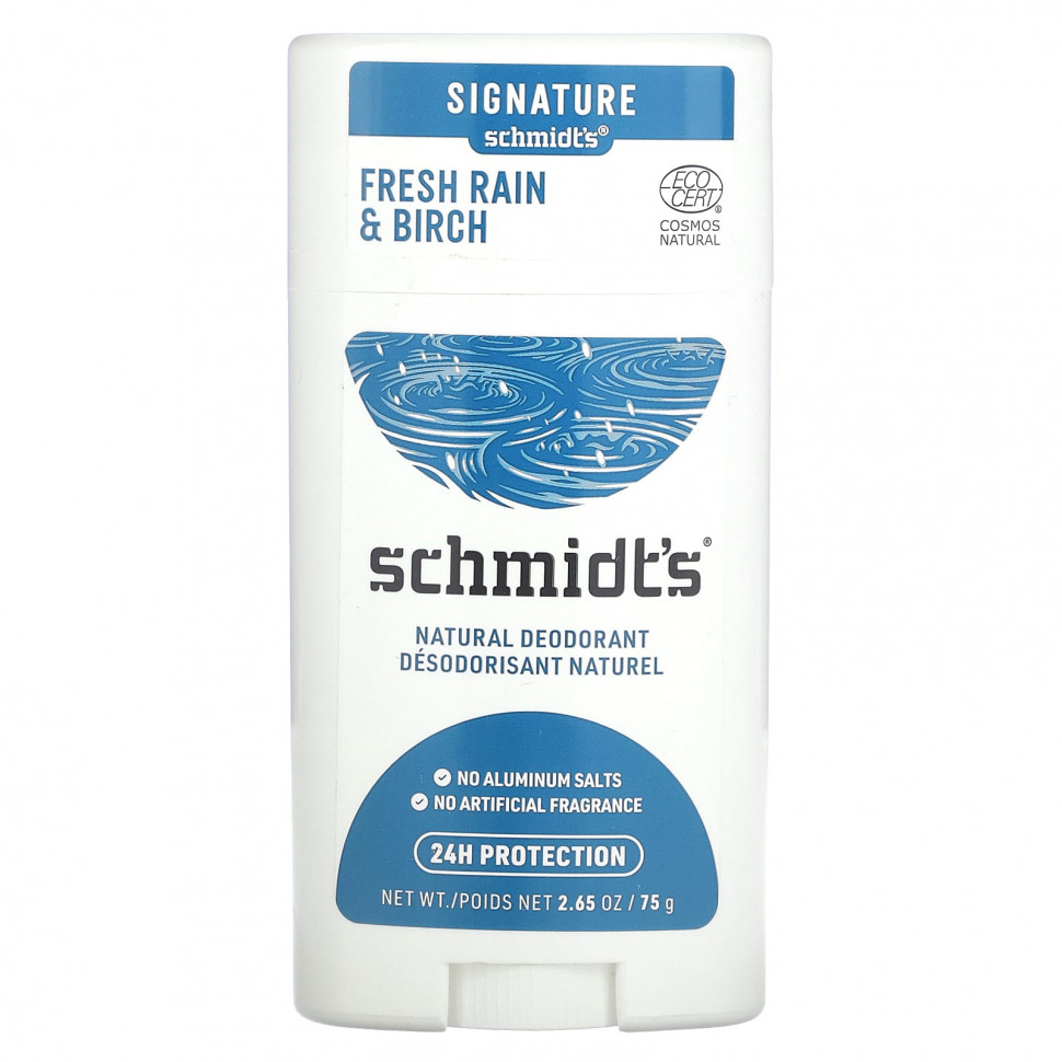 ���� ������ (Iherb) Schmidt's, ����������� ����������, Fresh Rain & Birch, 75 � (2,65 �����), ������ �� 2250 ���