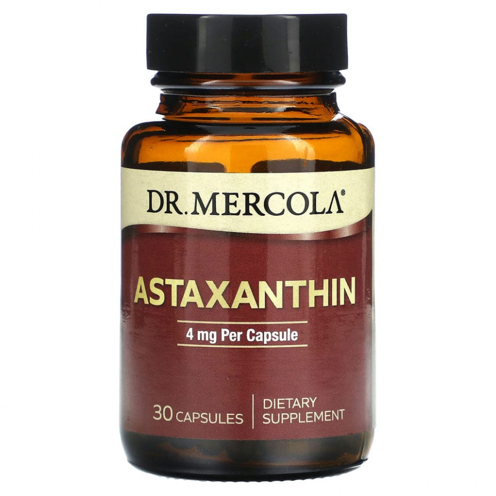   (Iherb) Dr. Mercola, Astaxanthin, 4 mg, 30 Capsules    -     , -, 