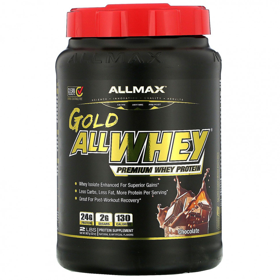 ���� ������ (Iherb) ALLMAX Nutrition, AllWhey Gold, 100 % ������������ ����� + ������ ������������� ����� �������-��������, �� ������ ��������, 907 � (2 �����), ������ �� 6550 ���
