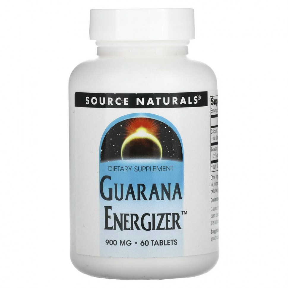   (Iherb) Source Naturals, Guarana Energizer, 900 , 60     -     , -, 