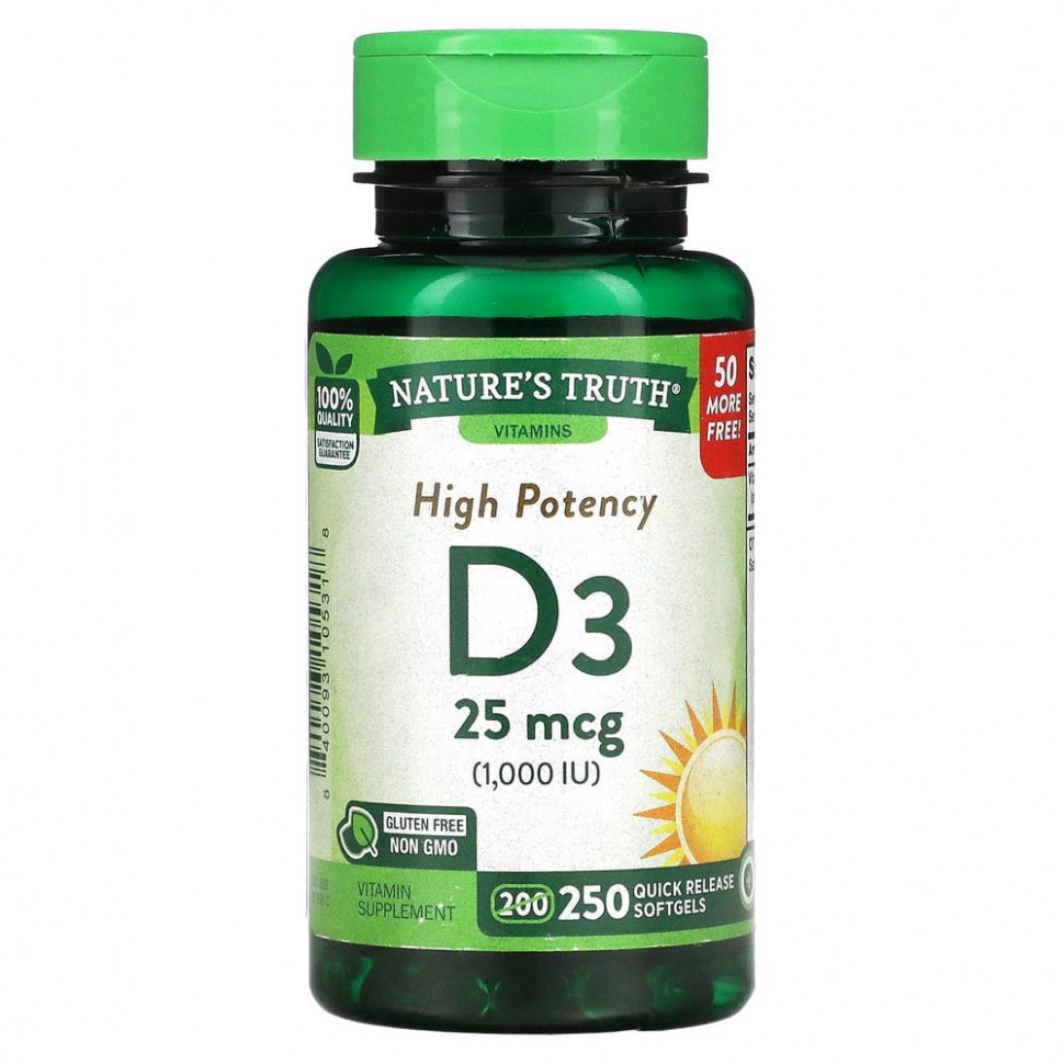   (Iherb) Nature's Truth,   D3, 25  (1000 ), 250        -     , -, 