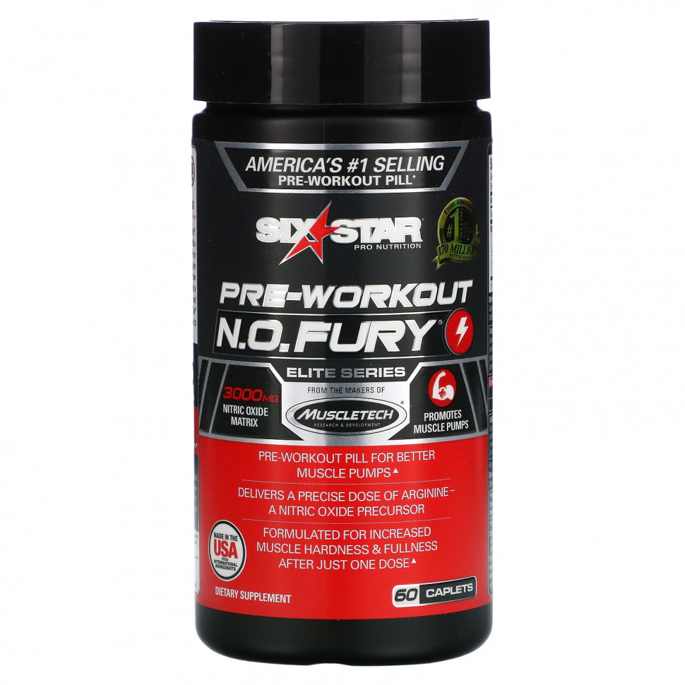 ���� ������ (Iherb) Six Star, ������� �����, ����� ����������� ��� FURY, 60 ������, ������ �� 2320 ���