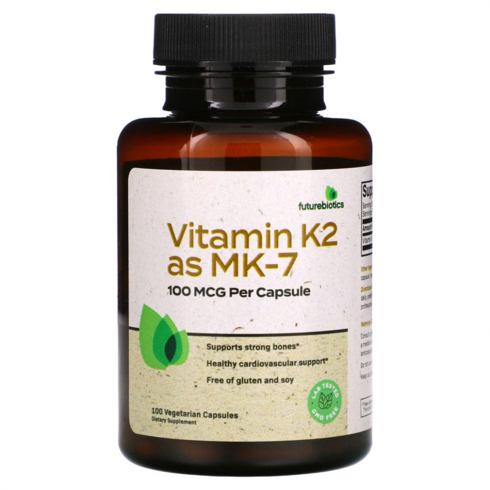 ���� ������ (Iherb) FutureBiotics, ������� K2 � ���� MK-7, 100 ���, 100 �������������� ������, ������ �� 2340 ���