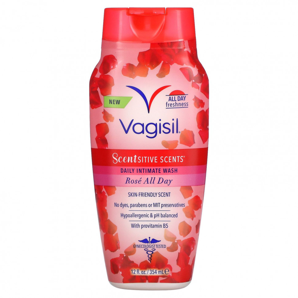 ���� ������ (Iherb) Vagisil, Scentsitive Scents, ���������� �������� ��� �������� �������, Rose All Day, 354 �� (12 ����. �����), ������ �� 2040 ���