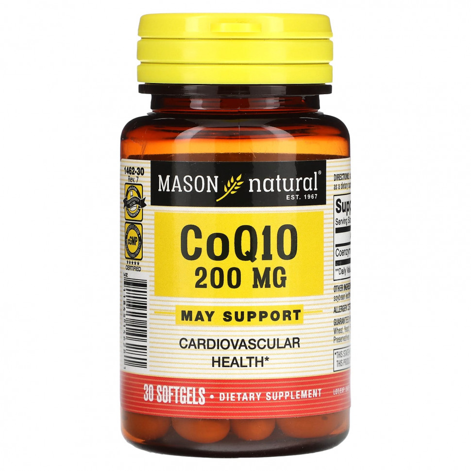   (Iherb) Mason Natural, Co Q10, 200 , 30      -     , -, 