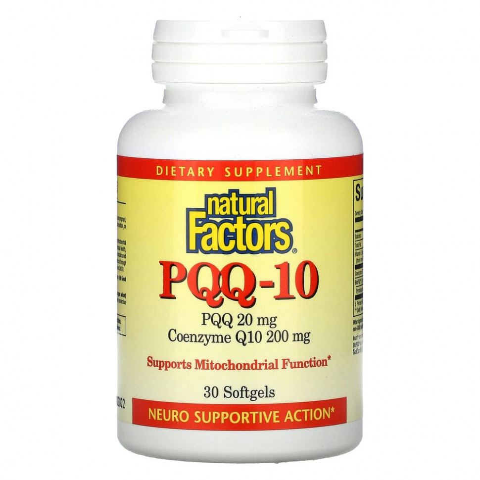 ���� ������ (Iherb) Natural Factors, PQQ-10, PQQ 20 ��, ������� Q10 200 ��, 30 ������, ������ �� 4590 ���