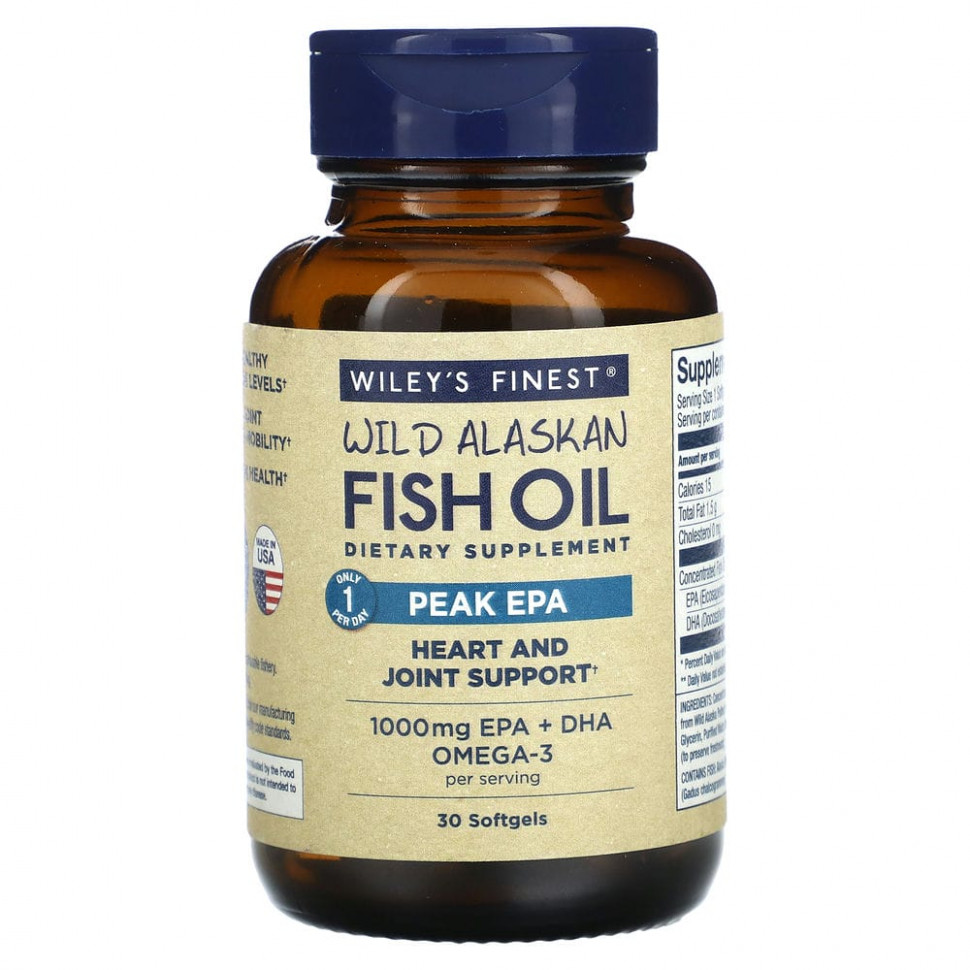 ���� ������ (Iherb) Wiley's Finest, ��� ����� ����������� ���, Peak ���, 1000 ��, 30 ������ ������, ������ �� 4980 ���