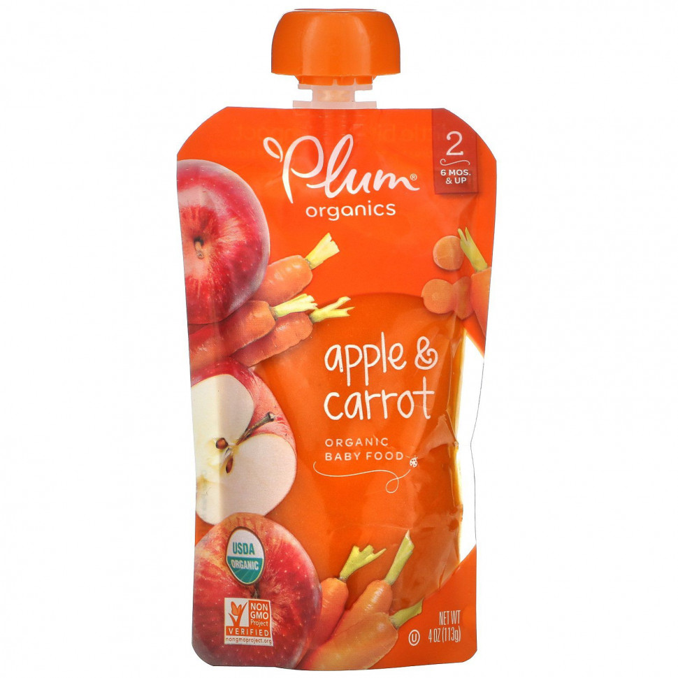 ���� ������ (Iherb) Plum Organics, ������������ ������� �������, ������ 2, ������ � �������, 4 ����� (113 �), ������ �� 570 ���